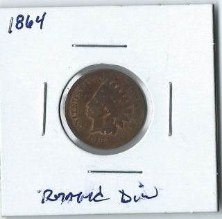 1864 Indian Head Penny Double Error Coin photo
