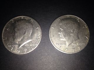 1971 D,  1972 - D Kennedy Half Dollars Circulated photo