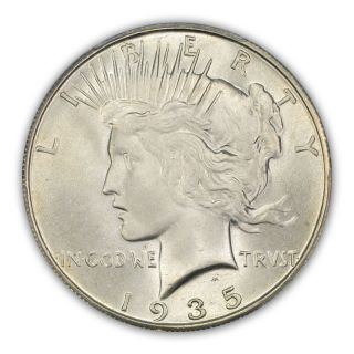 1935 - S $1 Peace Dollar Pcgs Ms65+ Plus Pq 1135 - 3 photo