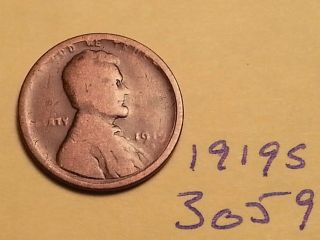 1919 S Lincoln Cent Fine Detail Great Coin (3059) Wheat Back Penny photo