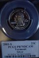 2001 - S Proof Vermont Vt Silver State Quarter - Pcgs Pr 70 Dcam - Flag Label Quarters photo 1