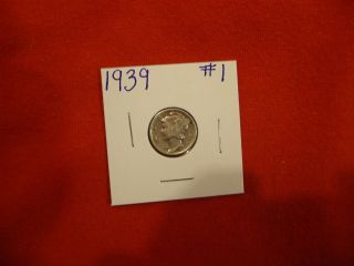 1939 - P Mercury Dime Us Silver 10c.  Coin 1 photo