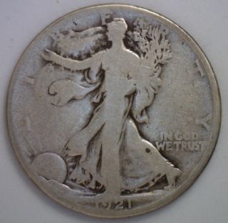 1921 D Walking Liberty Half Dollar 50 Cent Walker Silver Type Coin Good Key Date photo