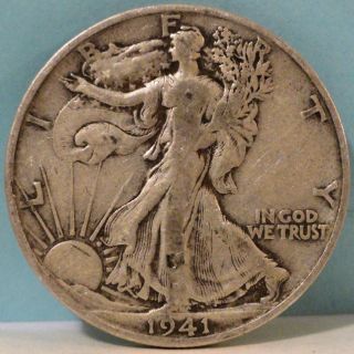 1941 Walking Liberty Half Dollar,  S Mintage,  Circulated photo