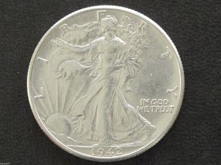 1942 - P Liberty Walking Half Dollar 90% Silver U.  S.  Coin D7534 photo