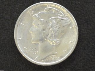 1944 - P Mercury Bu Dime 90% Silver U.  S.  Coin D7764 photo