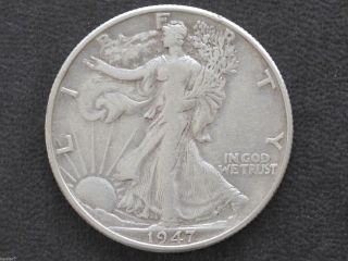 1947 - P Liberty Walking Half Dollar 90% Silver U.  S.  Coin D7538 photo