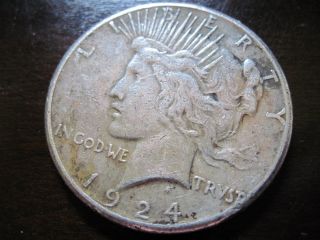 1924 S Peace Silver Dollar In photo