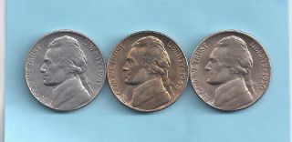 1947s 1948d 1950d Choice - Gem Brilliant Uncirculated Jefferson Nickels Key Dates photo