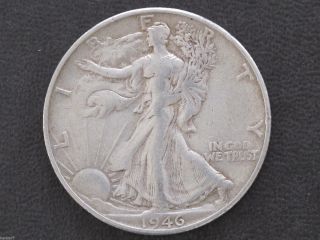 1946 - S Liberty Walking Half Dollar 90% Silver U.  S.  Coin D7535 photo