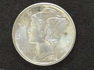 1944 - S Mercury Bu Dime 90% Silver U.  S.  Coin D7763 photo