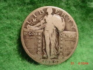 1929 Liberty Standing Quarter,  Good+ Silver photo