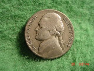 1944 - P Silver Jefferson War Nickel,  Good World War 2 Silver photo
