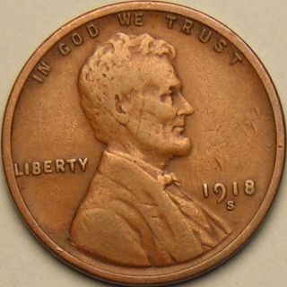 1918 S Lincoln Wheat Penny,  Ab - 732 photo