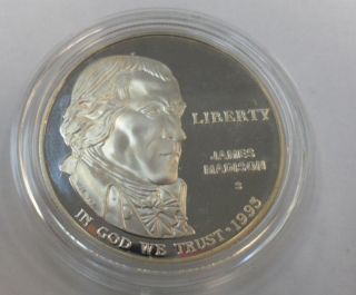 1993 U.  S.  Bill Of Rights Commemorative Silver Dollar Proof Coin photo