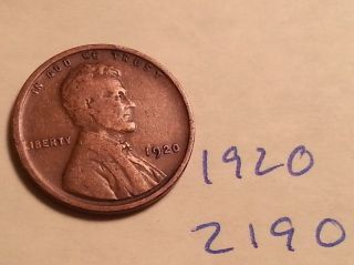 1920 Lincoln Cent Fine Detail Great Coin (2190) Wheat Back Penny photo
