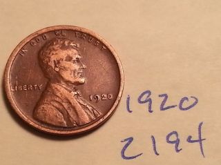 1920 Lincoln Cent Fine Detail Great Coin (2194) Wheat Back Penny photo