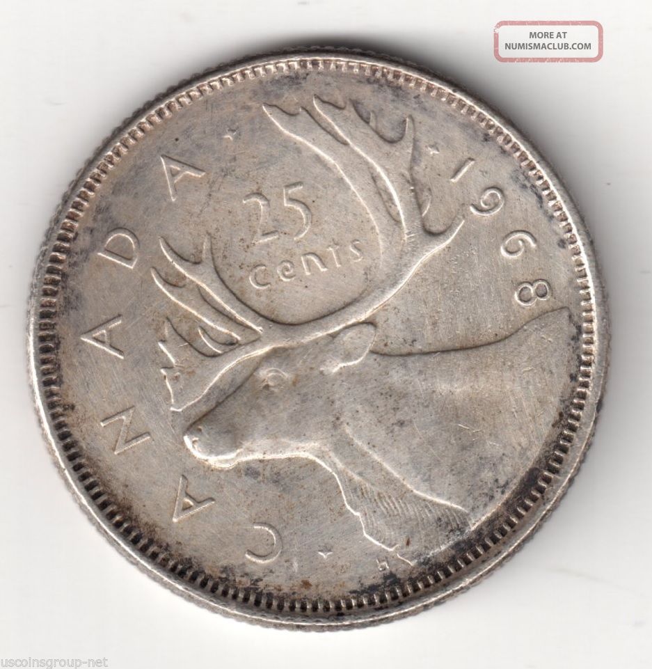 1968 25c Silver Canada 25 Cents