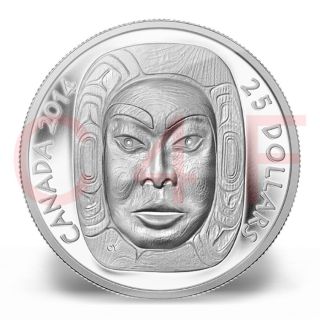 2014 - Canada - Fine Silver Ultra - High Relief Coin - Matriarch Moon Mask - 6000 photo