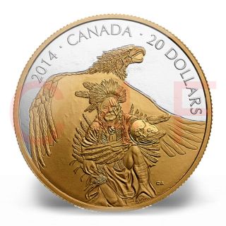 2014 - Canada - Nanaboozhoo And The Thunderbird - 1oz $20 Pure Silver Coin [pre] photo