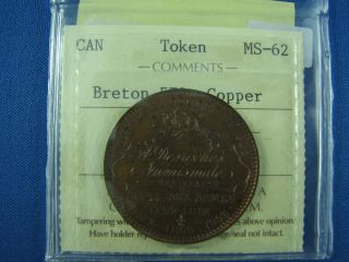 Canada Token Breton 573 A.  Desroches Numismates Montreal Ms 62 photo
