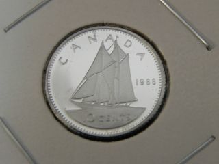 1988 Proof Unc Canadian Canada Bluenose Dime Ten 10 Cent Heavy Cameo photo