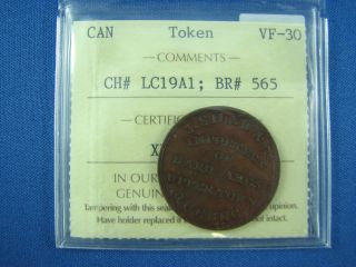 1837 Token J.  Shaw & Co.  Importers Of Hardwares Lc - 19a1 Br 565 Vf 30 photo
