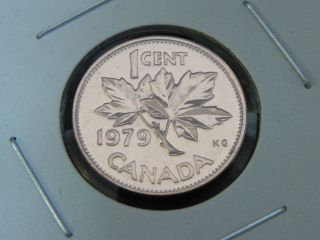 1979 Specimen Red Canadian Canada Maple Leaf Elizabeth Ii Penny One 1 Cent photo