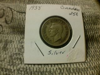 1938 Canada 25 Cents Silver Au Details photo