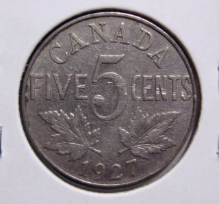 1927 5c Canada 5 Cents,  King George V Nickel,  Canadian,  3241 photo