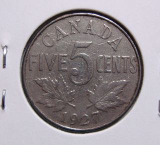 1927 5c Canada 5 Cents,  King George V Nickel,  Canadian,  3239 photo
