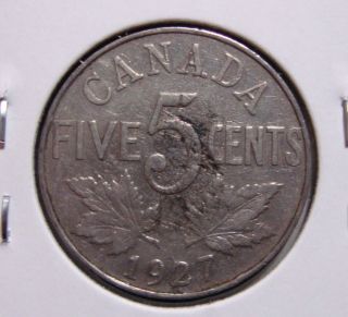 1927 5c Canada 5 Cents,  King George V Nickel,  Canadian,  3249 photo