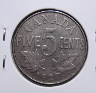 1927 5c Canada 5 Cents,  King George V Nickel,  Canadian,  3289 photo