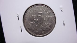 1928 5c Canada 5 Cents,  King George V Nickel,  Canadian,  3294 photo
