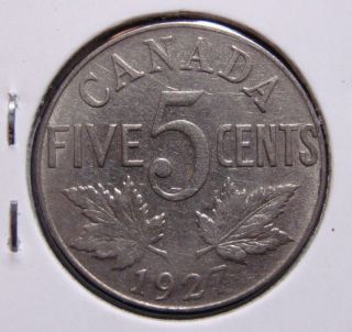 1927 5c Canada 5 Cents,  King George V Nickel,  Canadian,  3254 photo