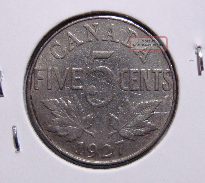 1927 5c Canada 5 Cents,  King George V Nickel,  Canadian,  3266 Coins: Canada photo