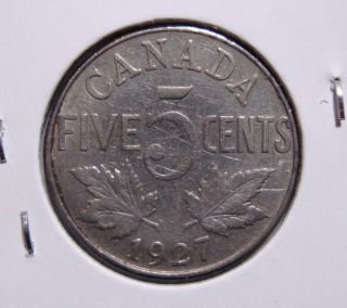 1927 5c Canada 5 Cents,  King George V Nickel,  Canadian,  3266 photo
