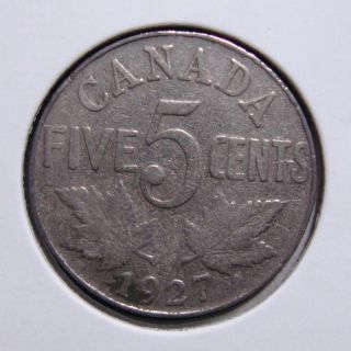1927 5c Canada 5 Cents,  King George V Nickel,  Canadian,  3272 photo