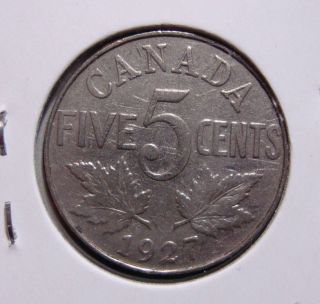 1927 5c Canada 5 Cents,  King George V Nickel,  Canadian,  3253 photo