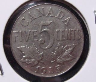 1935 5c Canada 5 Cents,  King George V Nickel,  Canadian,  3505 photo