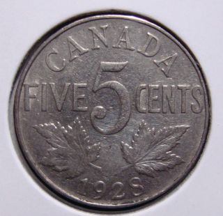 1928 5c Canada 5 Cents,  King George V Nickel,  Canadian,  3312 photo