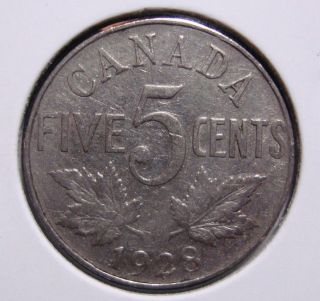 1928 5c Canada 5 Cents,  King George V Nickel,  Canadian,  3311 photo