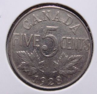 1928 5c Canada 5 Cents,  King George V Nickel,  Canadian,  3329 photo