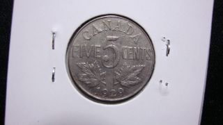 1929 5c Canada 5 Cents,  King George V Nickel,  Canadian,  3347 photo