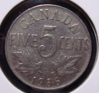 1936 5c Canada 5 Cents,  King George V Nickel,  Canadian,  3528 photo