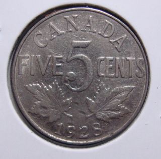 1928 5c Canada 5 Cents,  King George V Nickel,  Canadian,  3292 photo