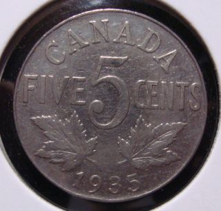 1935 5c Canada 5 Cents,  King George V Nickel,  Canadian,  3475 photo