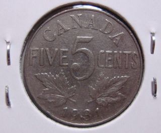 1931 5c Canada 5 Cents,  King George V Nickel,  Canadian,  3424 photo