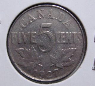 1927 5c Canada 5 Cents,  King George V Nickel,  Canadian,  3274 photo
