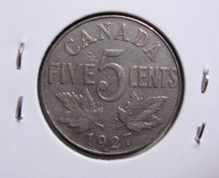 1927 5c Canada 5 Cents,  King George V Nickel,  Canadian,  3271 photo